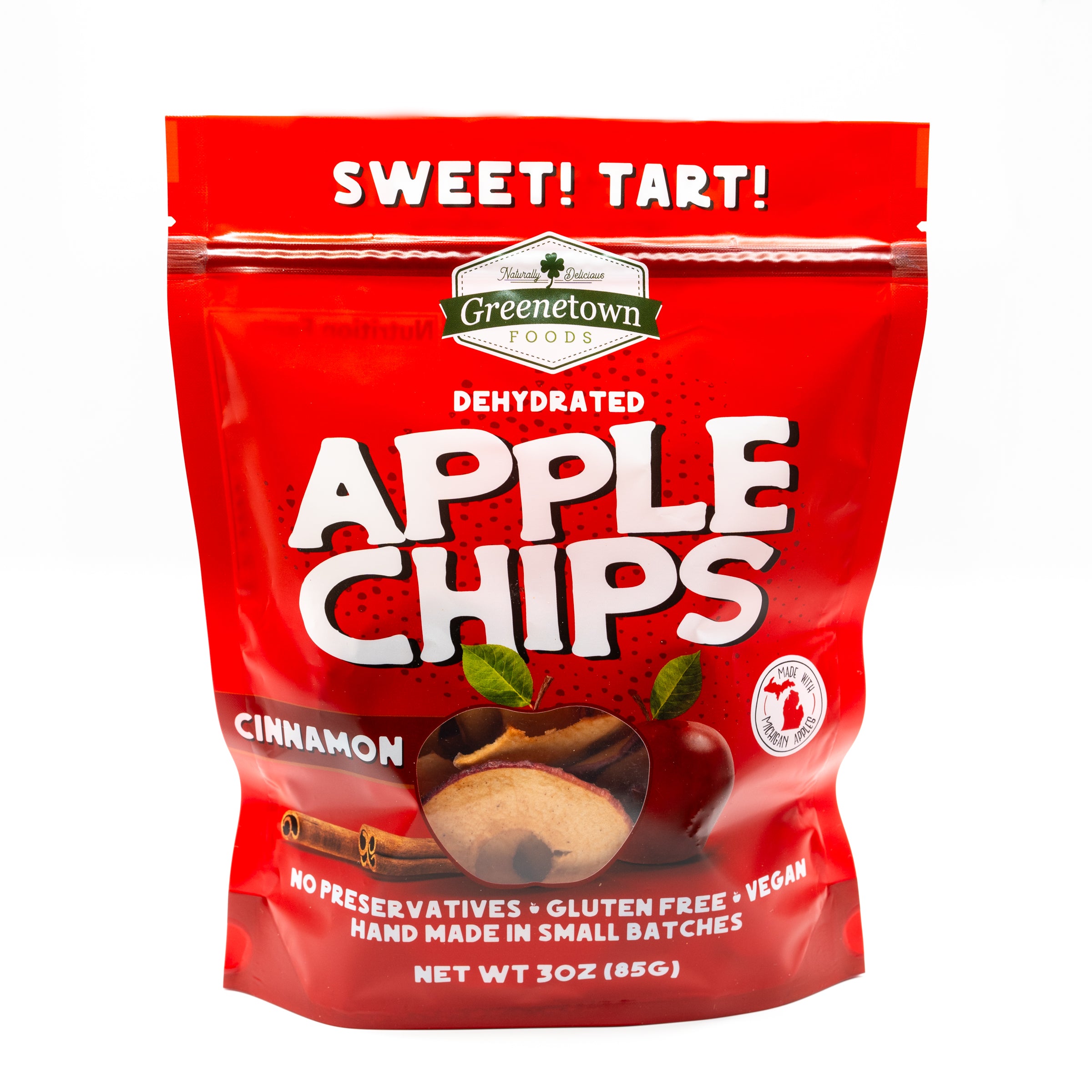 Cinnamon Apple Chips 3 oz Case (6) – Greenetown Foods